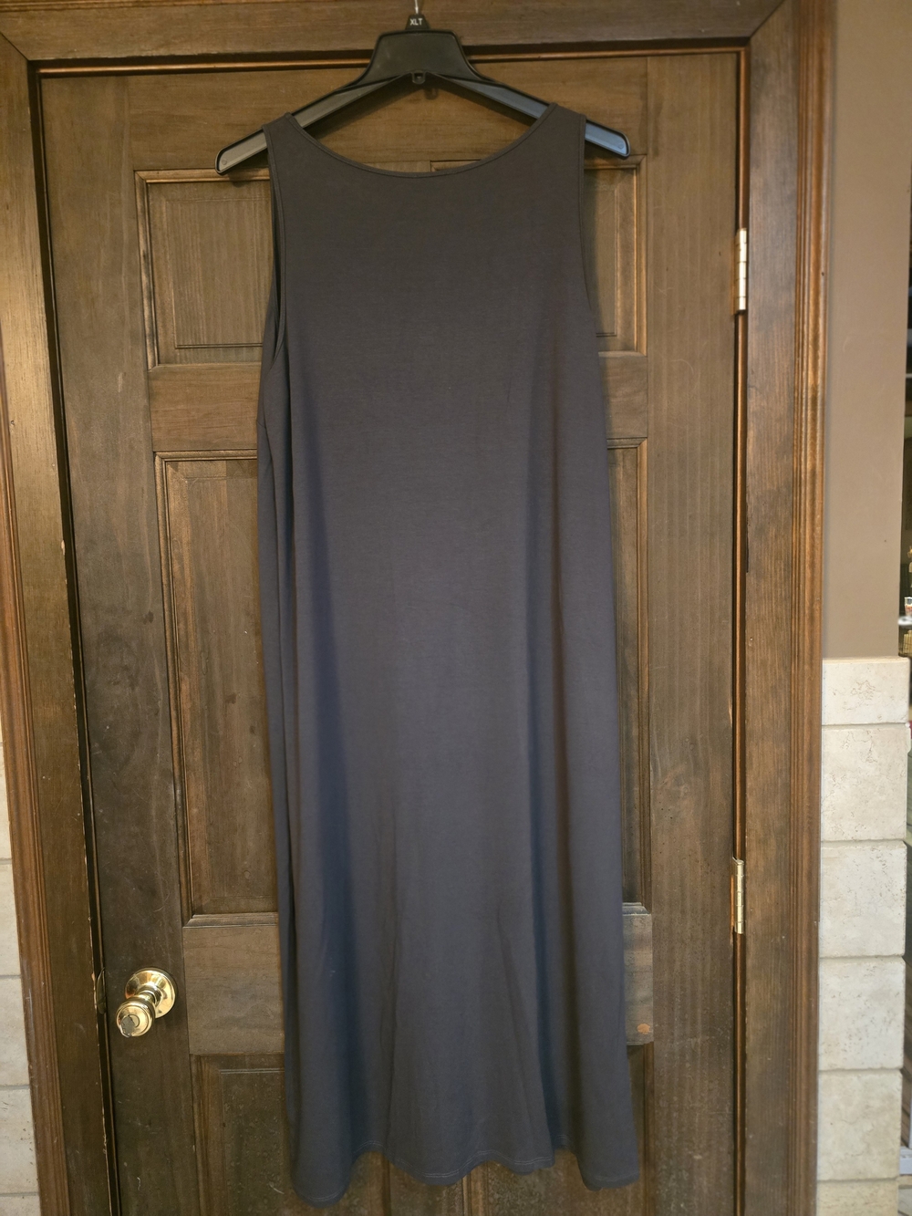 O Eileen Fisher System Vicose Jersey Black Sleeveless Midi Tank Dress 3X - Picture 6 of 6